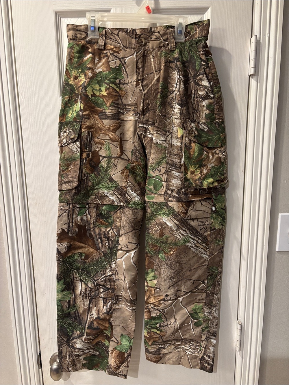 Kids - Youth Large Camouflage Cargo Pants - Realtree-Style Brown/Green